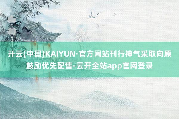 开云(中国)KAIYUN·官方网站刊行神气采取向原鼓励优先配售-云开全站app官网登录