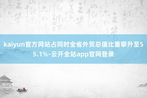 kaiyun官方网站占同时全省外贸总值比重攀升至55.1%-云开全站app官网登录